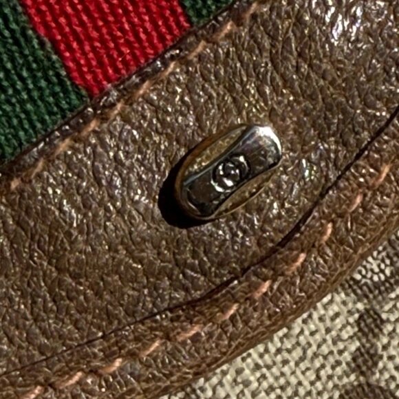 WITH CHAIN EUC Gucci Shirley Line Pouch Beige Logo clutch Crossbody bag handbag - Picture 6 of 10